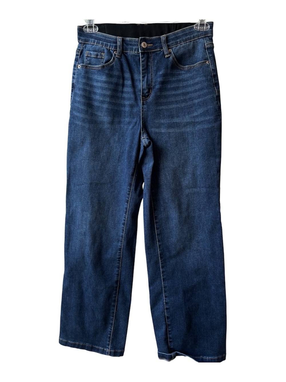 10 Medium Sidefeel Wide Leg Women's Denim Dark Jeans Blue